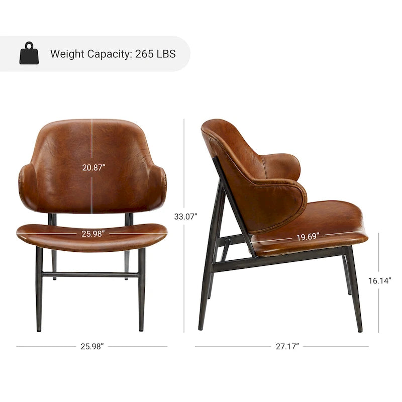 Fauteuil d'appoint en cuir véritable
