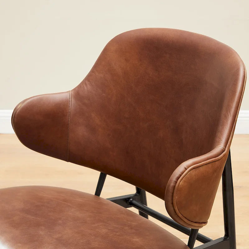 Fauteuil d'appoint en cuir véritable