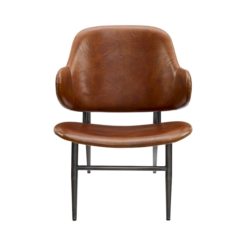 Fauteuil d'appoint en cuir véritable