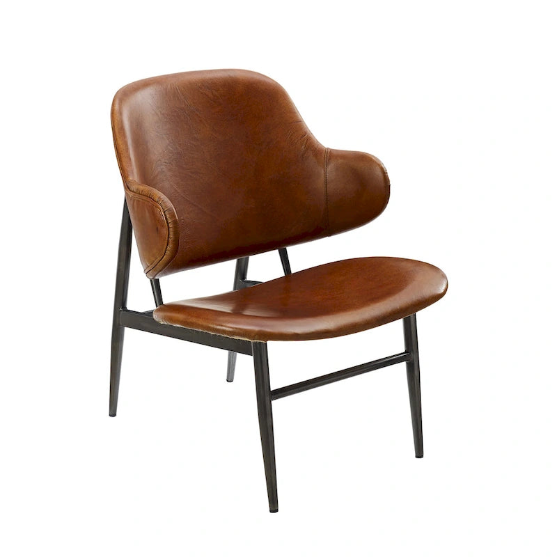 Fauteuil d'appoint en cuir véritable