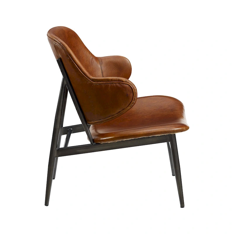 Fauteuil d'appoint en cuir véritable