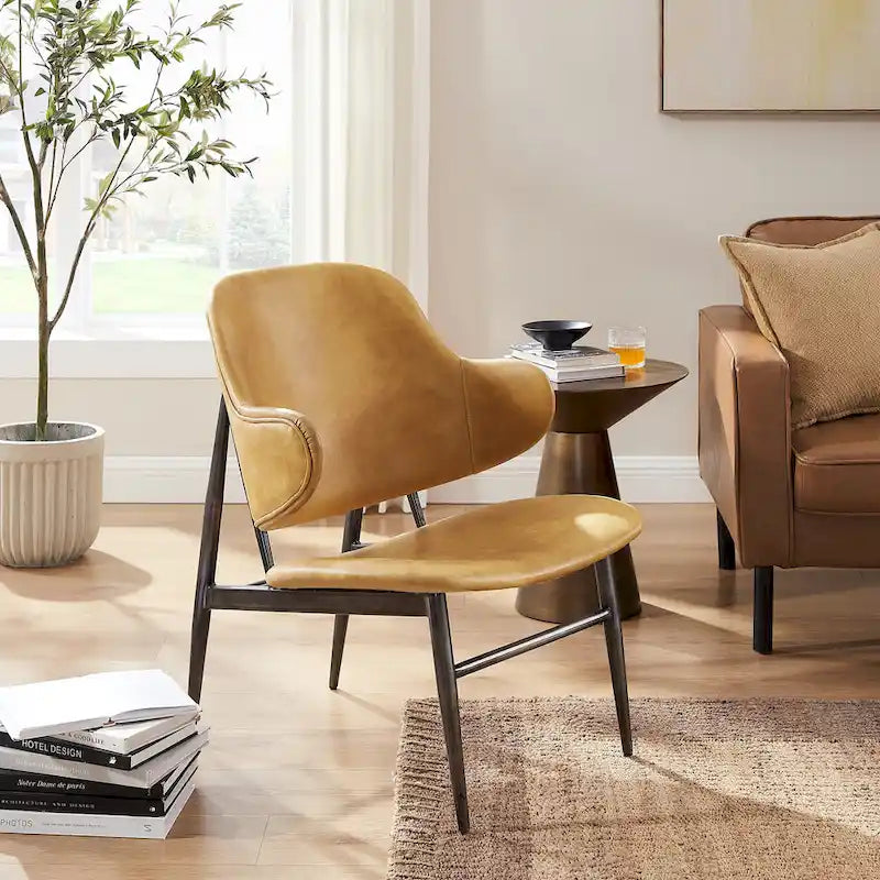 Fauteuil d'appoint en cuir véritable