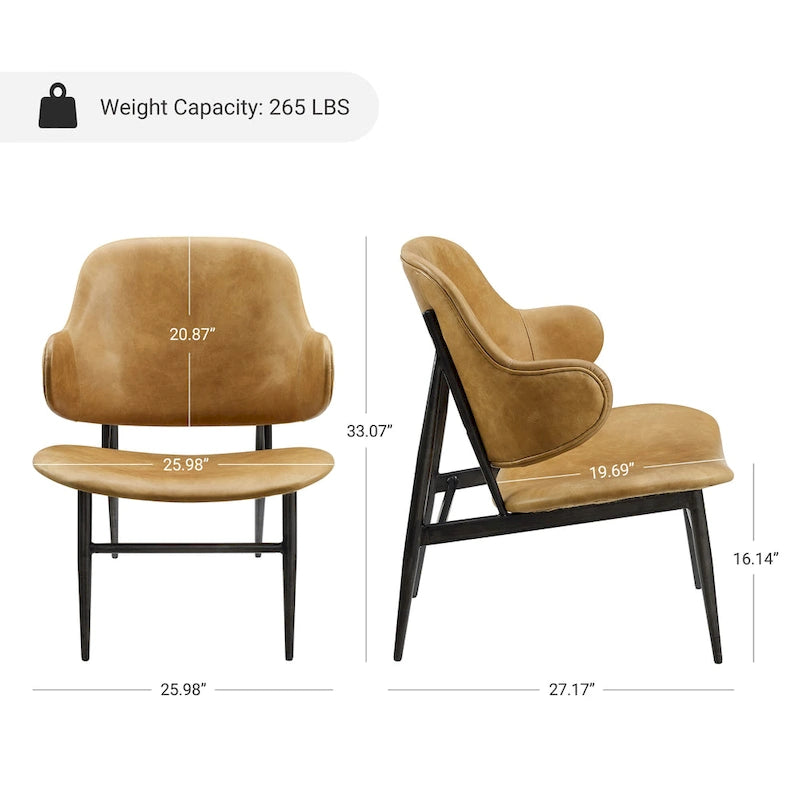 Fauteuil d'appoint en cuir véritable