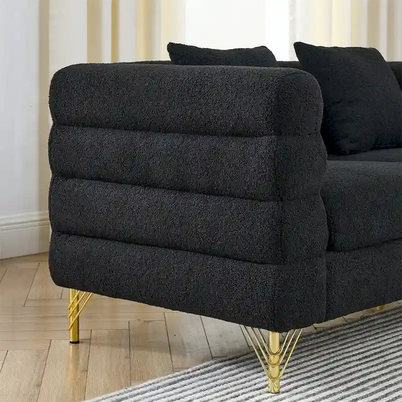 Canapé d'angle sectionnel en L surdimensionné 5 places de 81,5 po avec 3 coussins