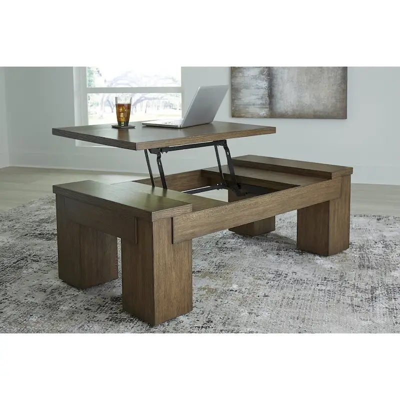 Table basse relevable Rosswain Brown – 54 larg. x 28 prof. x 18 haut.