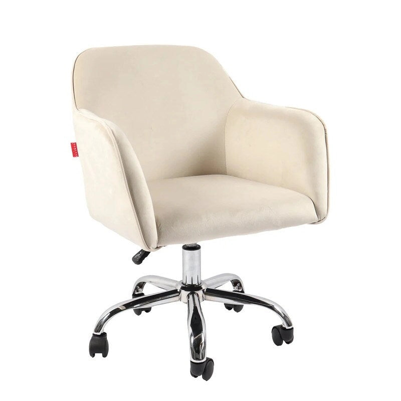 Fauteuil d'appoint Chaise de coiffeuse pivotante Chaise de bureau à roulettes Moderne Réglable en hauteur Rose/Gris/Blanc