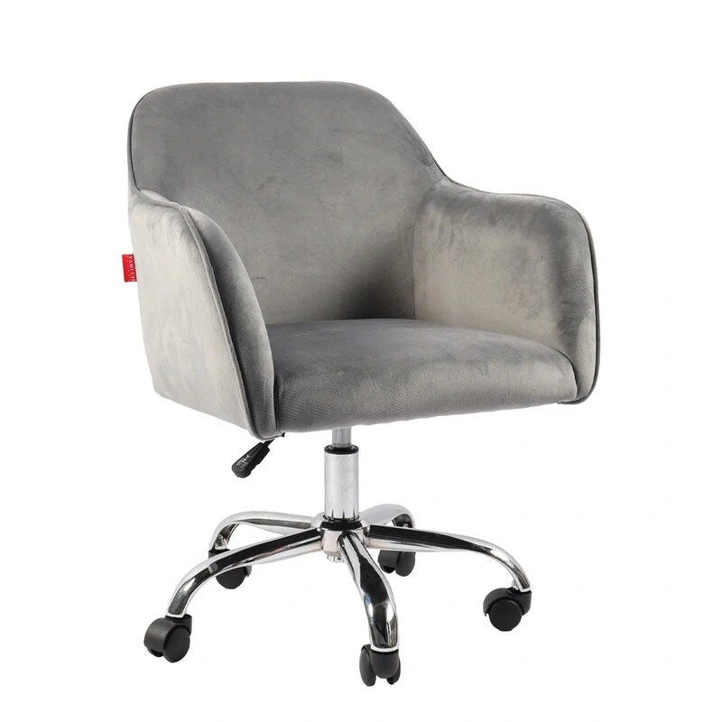 Fauteuil d'appoint Chaise de coiffeuse pivotante Chaise de bureau à roulettes Moderne Réglable en hauteur Rose/Gris/Blanc