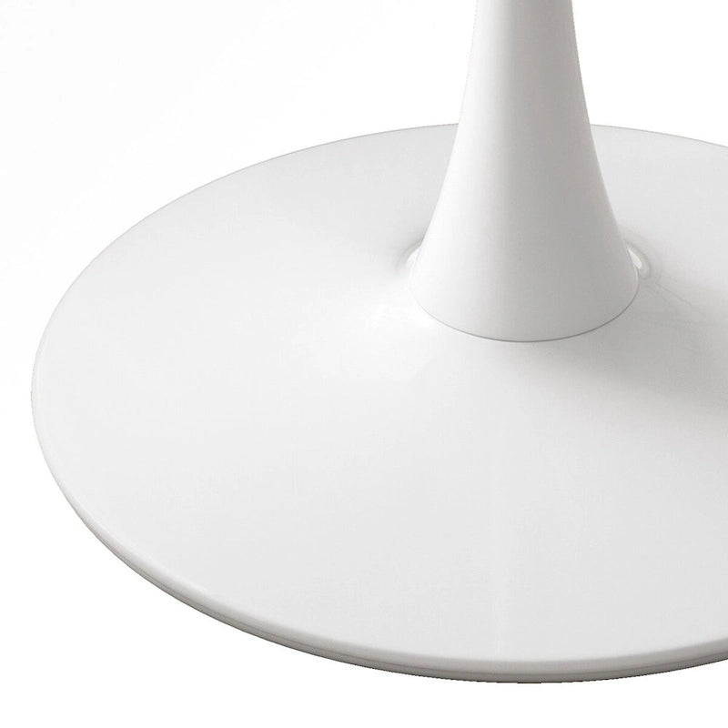 32Table à manger moderne avec base ronde en métal et plateau en MDF