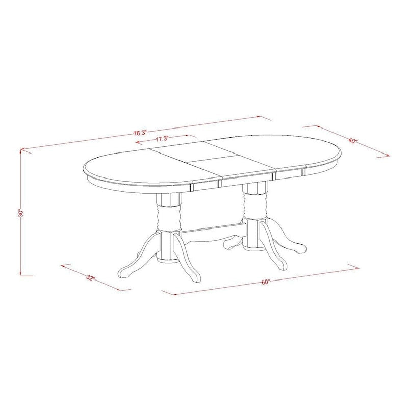 Table de salle à manger ovale et chaises à assise en bois, Blanc Lin