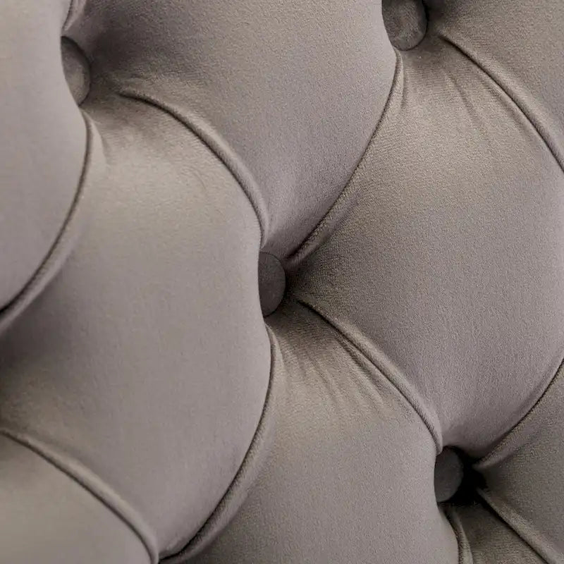 Chaise de salle à manger contemporaine haut de gamme en velours capitonnée en bois massif avec pieds plaqués en acier inoxydable doré