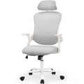 Chaise de bureau, fauteuil pivotant confortable avec dossier haut, roulettes, appuie-tête réglable
