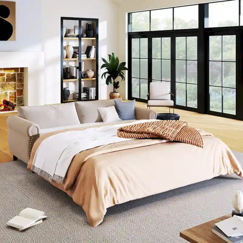 Canapé-lit 2-en-1 avec grand matelas à mémoire de forme