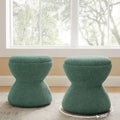 Pouf ottoman Djembe en tissu bouclé avec base pivotante, tabouret de coiffeuse pivotant pour salon, dressing