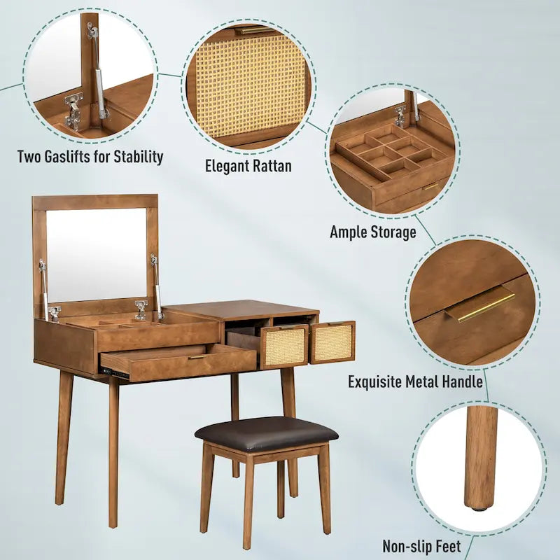 Coiffeuse classique en bois