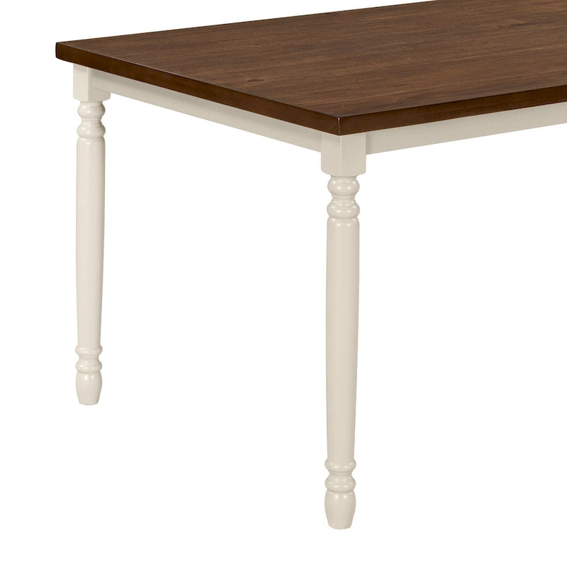 Ensemble de salle à manger classique 6 pièces Table en bois et 4 chaises avec banc
