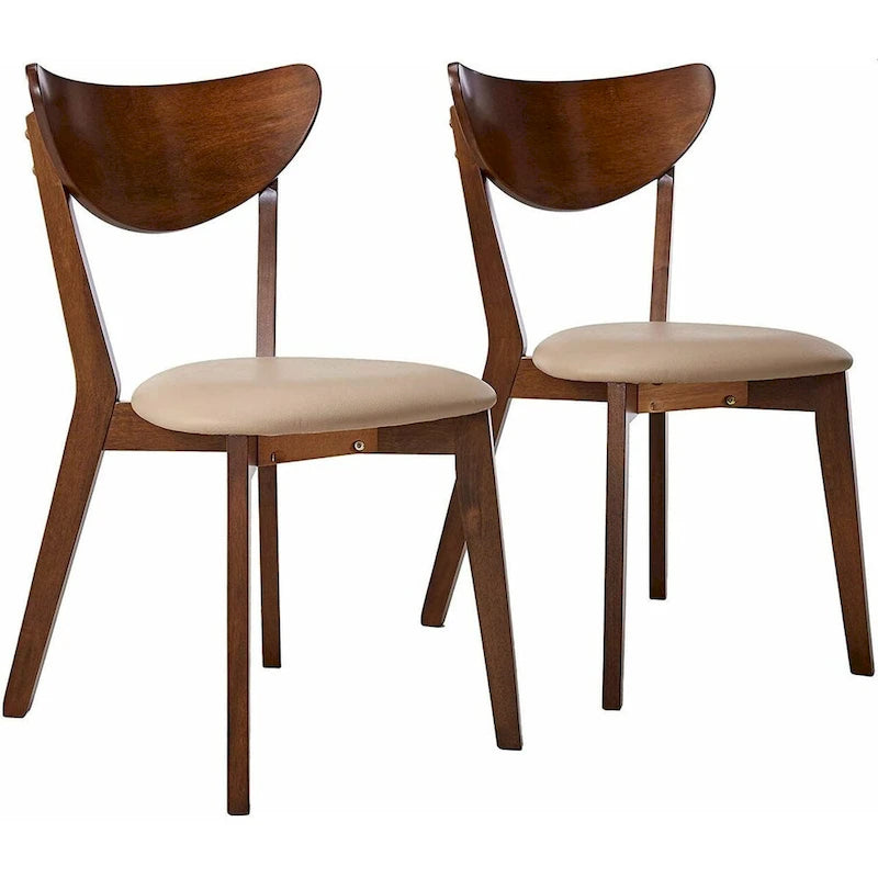 Chaises de salle à manger couleur châtaigne au design rétro du milieu du siècle