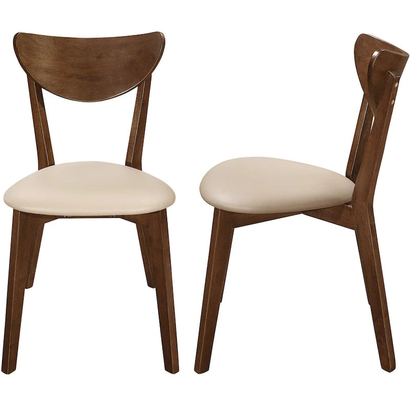 Chaises de salle à manger couleur châtaigne au design rétro du milieu du siècle