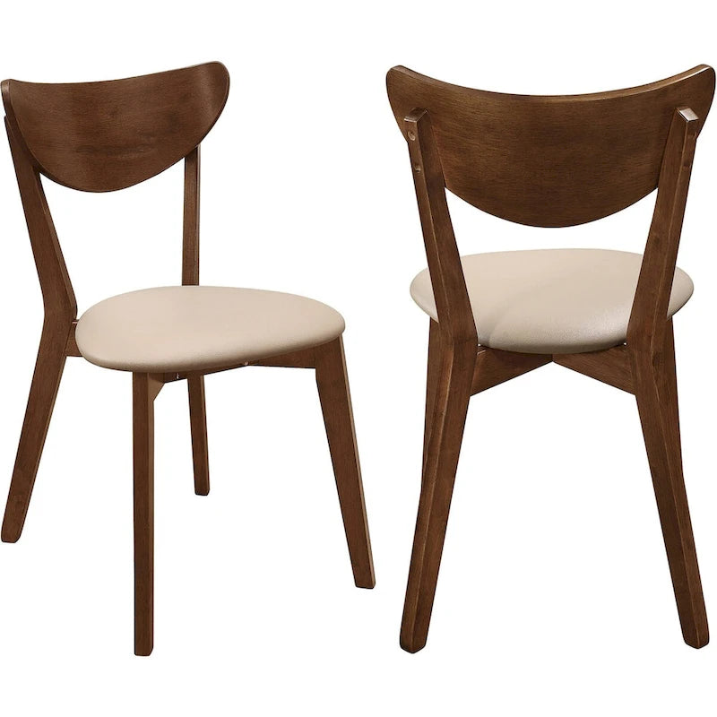 Chaises de salle à manger couleur châtaigne au design rétro du milieu du siècle
