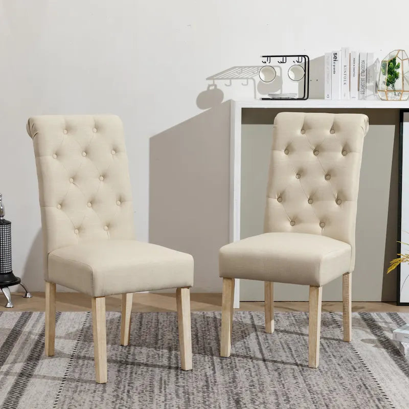 Table à manger ronde Banff avec 4 chaises capitonnées